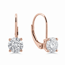 Aonejewelry 0.50 CTW Round White Diamond Leverback Earrings in 14K Gold
