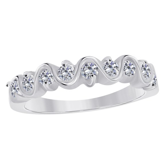 Aonejewelry 0.50 Carat Engagement Wedding Band In 10K Solid White Gold