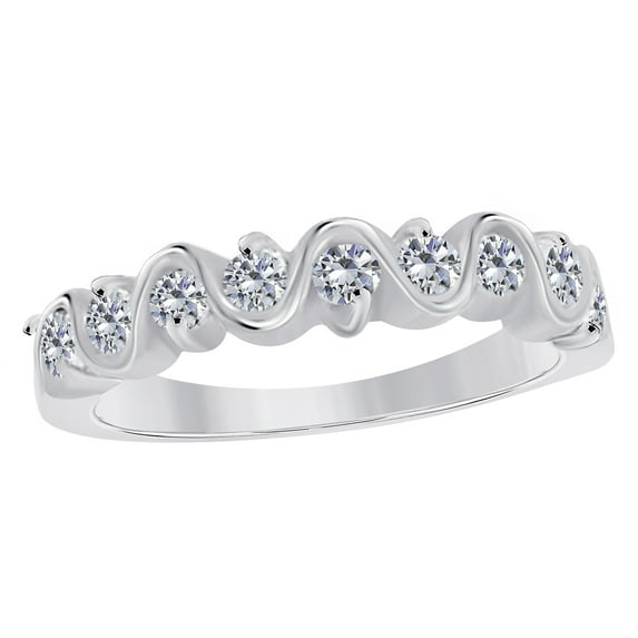 Aonejewelry 0.50 Carat Engagement Wedding Band In 10K Solid White Gold