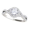 thumbnail image 1 of Aonejewelry 0.50 Carat Halo Diamond Engagement Ring 14K Solid White Gold, 1 of 4