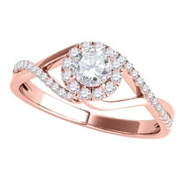 Aonejewelry 0.50 Ct Diamond Halo Precious Engagement Ring In 10K Rose Gold