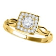 thumbnail image 1 of Aonejewelry 0.50 Ct Diamond Halo Square Cut Engagement Ring In 14K Yellow Gold, 1 of 4