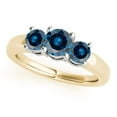 thumbnail image 1 of Aonejewelry 0.50 Ct. Ttw 3 Stone Two-Tone Blue Diamond Enagement Ring In 14K Yellow & White Gold, 1 of 1