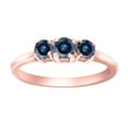 thumbnail image 1 of Aonejewelry 0.50 Ct. Ttw Blue Diamond Three Stone Ring In 10K Rose Gold, 1 of 4