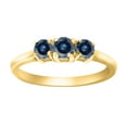thumbnail image 1 of Aonejewelry 0.50 Ct. Ttw Blue Diamond Three Stone Ring In 10K Yellow Gold, 1 of 4