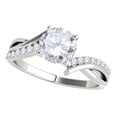 thumbnail image 1 of Aonejewelry 0.50 Ct. Ttw Halo Interwined Design Diamond Engagement Ring 14K White Gold, 1 of 4