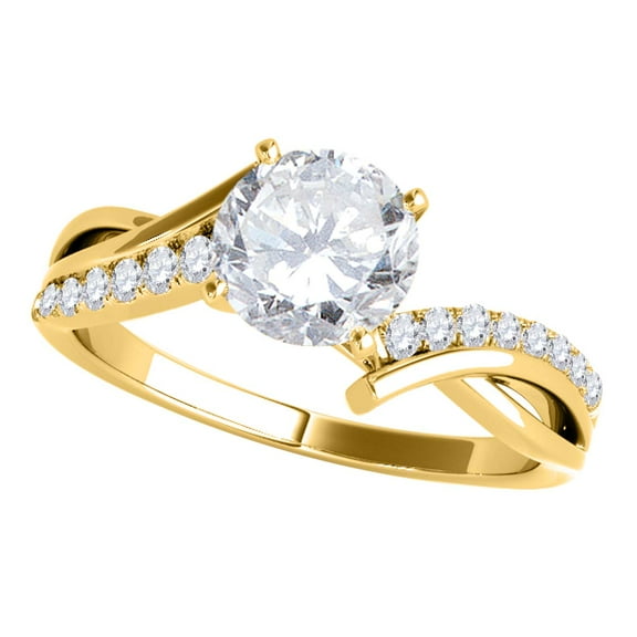Aonejewelry 0.50 Ct. Ttw Halo Interwined Design Diamond Engagement Ring 14K Yellow Gold