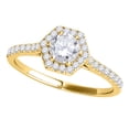 thumbnail image 1 of Aonejewelry 0.50 Ct. Ttw Octa-Halo Diamond Wedding Engagement Ring In 10k Solid Yellow Gold, 1 of 4