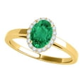 thumbnail image 1 of Aonejewelry 0.55 Ct. Ttw Diamond and Oval Shaped Emerald Ring in 10K Yellow Gold, 1 of 4