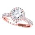 thumbnail image 1 of Aonejewelry 0.65 Ct. Halo Unique Design Engagement Diamond Ring Crafted In 14k Solid Rose Gold, 1 of 4