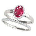 thumbnail image 1 of Aonejewelry 0.70 Ct. Ttw Created Ruby and Diamond Bridal Set In 10K White Gold, 1 of 4