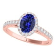 thumbnail image 1 of Aonejewelry 0.70 Ct. Ttw Diamond and Oval Shaped Tanzanite Ring In 10K Rose Gold, 1 of 4