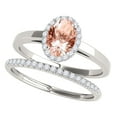 thumbnail image 1 of Aonejewelry 0.70 Ct. Ttw Morganite and Diamond Bridal Set In 10K White Gold, 1 of 4