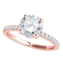 Aonejewelry 0.75 Carat Halo Diamond Wedding Engagement Exquisite Ring 4 Prong 14K Rose Gold Genuine Diamond