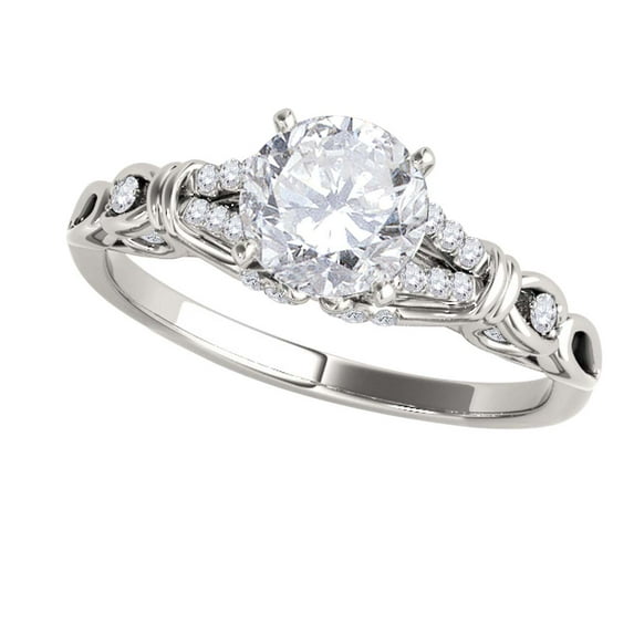Aonejewelry 0.75 Ct Diamond Halo Engagement Wedding Ring In 14K White Gold