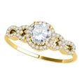 thumbnail image 1 of Aonejewelry 0.75 Ct Halo Diamond Engagement Ring 14K Solid Yellow Gold, 1 of 4
