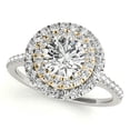 thumbnail image 1 of Aonejewelry 0.75 Ct. Halo Two-Tone Unique Design Diamond Engagement Ring In 14k Solid Yellow & White Gold, 1 of 4