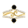 thumbnail image 1 of Aonejewelry 0.75 Ct . Ttw Black and White Diamond Engangement Ring In 10K Yellow Gold, 1 of 4