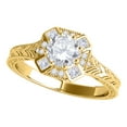 thumbnail image 1 of Aonejewelry 0.75 Ct. Ttw Round and Princess Diamond Engagement Ring 14 Yellow Gold, 1 of 4
