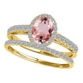 thumbnail image 1 of Aonejewelry 0.80 Ct. Morganite and Diamond Bridal Set in 10K Yellow Gold, 1 of 4