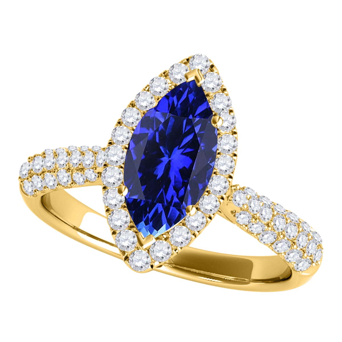 Aonejewelry 0.80 Ct. Ttw Elegant Look Diamond and Marquise Shape ...