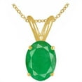 thumbnail image 1 of Aonejewelry 0.80Ct Oval Emerald Pendant in 14k Yellow Gold, 1 of 1