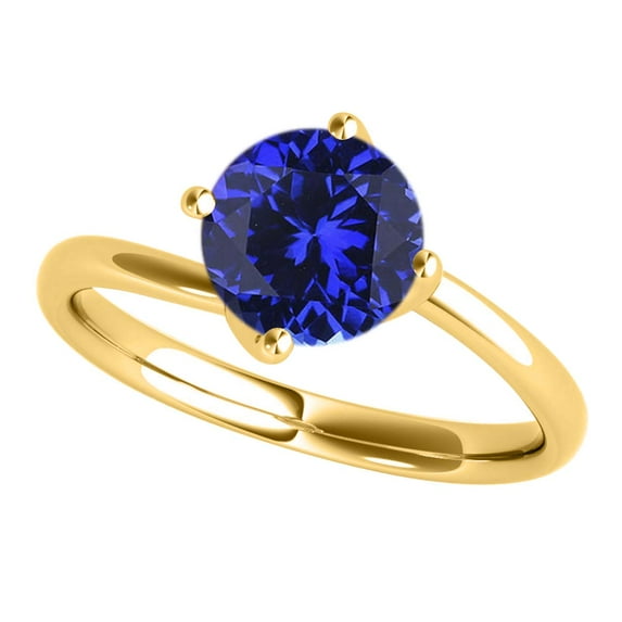 Aonejewelry 0.85 Carat 6mm Round Shape Natural Tanzanite Gemstone Solitaire Engagement Ring Women Crafted In 10K Rose White & Yellow Gold