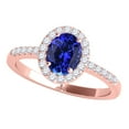 thumbnail image 1 of Aonejewelry 0.90 Carat Ttw Diamond and Oval Shaped Tanzanite Ring In 10K Rose Gold, 1 of 4