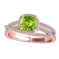 thumbnail image 1 of Aonejewelry 0.90 Ct. Ttw Diamond and Cushion Shaped Peridot Ring in 10K Rose Gold, 1 of 4
