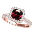 thumbnail image 1 of Aonejewelry 0.95 Ct. Ttw Diamond and Cushion Cut Garnet Ring in 10K Rose Gold, 1 of 4