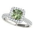 thumbnail image 1 of Aonejewelry 0.95 Ct. Ttw Diamond and Cushion Cut Green Amethyst Ring in 10K White Gold, 1 of 4