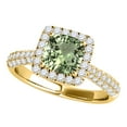thumbnail image 1 of Aonejewelry 0.95 Ct. Ttw Diamond and Cushion Cut Green Amethyst Ring in 10K Yellow Gold, 1 of 4