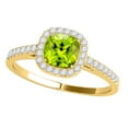 thumbnail image 1 of Aonejewelry 1.10 Ct. Ttw Diamond and Cushion Shaped Peridot Ring in 10K Yellow Gold, 1 of 4