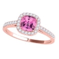 thumbnail image 1 of Aonejewelry 1.10 Ct. Ttw Diamond and Cushion Shaped Pink Topaz Ring in 10K Rose Gold, 1 of 4