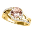thumbnail image 1 of Aonejewelry 1.15 Ct. Created Morganite and Diamond Engagement Ring Crafted In 14k Solid Yellow Gold, 1 of 4