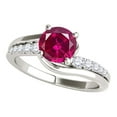 thumbnail image 1 of Aonejewelry 1.15 Ct. Halo Created Ruby and Diamond Engagement Ring Crafted In 14k Solid White Gold, 1 of 4