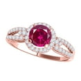 thumbnail image 1 of Aonejewelry 1.15 Ct. Halo Ruby and Diamond Engagement Ring In 14k Rose Gold, 1 of 4