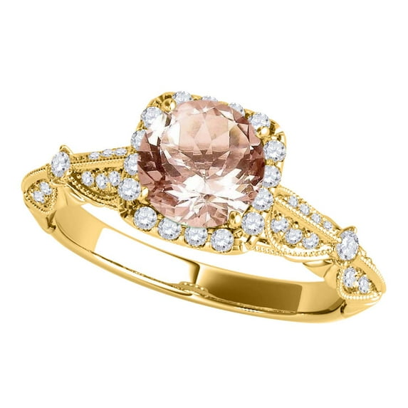 Aonejewelry 1.15 Ct. Ttw Diamond and Moragnite Ring In 14k Yellow Gold