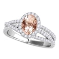 thumbnail image 1 of Aonejewelry 1.15 Ct. Ttw Halo Diamond and Oval Shape Morganite Ring In 10k White Gold, 1 of 4