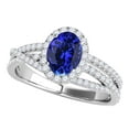 thumbnail image 1 of Aonejewelry 1.15 Ct. Ttw Halo Diamond and Oval Shape Tanzanite Ring In 10k White Gold, 1 of 4