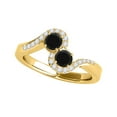 thumbnail image 1 of Aonejewelry 1.15 Ct Two Stone Black Diamond Engagement Ring Crafted In 14k Yellow Gold, 1 of 4
