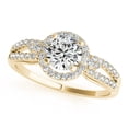 thumbnail image 1 of Aonejewelry 1/2 Carat Halo Diamond Engagement Flower Shape Ring 14K Solid Yellow Gold, 1 of 2