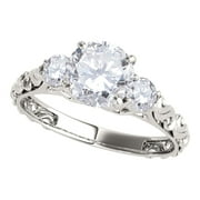 AONEJEWELRY 1/2 Carat Halo Engagement Diamond Ring Crafted In 14k White Gold