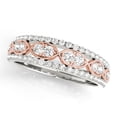 thumbnail image 1 of Aonejewelry 1/2 Carat Two-Tone Diamond Wedding Band In 14K Solid Rose & White Gold, 1 of 2