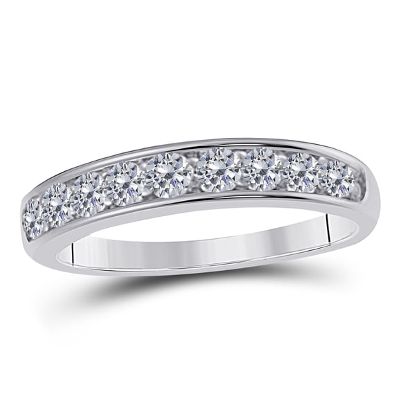 Aonejewelry 1/2 Ct. Ctw Channel Prong Setting Diamond Wedding Band In 10K Solid White Gold