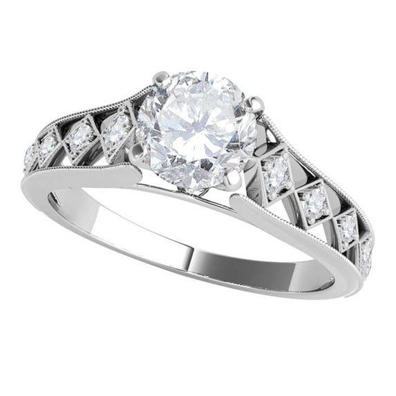 Aonejewelry 1/2 Ct. Halo Diamond Engagement Forever Ring Crafted In 14k Solid White Gold