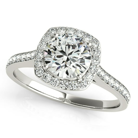 Aonejewelry 1/2 Ct. Halo Engagement Diamond Ring Crafted In 14k Solid White Gold