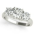 thumbnail image 1 of Aonejewelry 1/2 Ct. Three Stone Diamond Engagement Ring Crafted In 14k Solid White Gold, 1 of 2