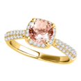 thumbnail image 1 of Aonejewelry 1.20 Ct. Halo Beautiful Design Morganite and Diamond Engagement Ring In 14k Solid Yellow Gold, 1 of 4