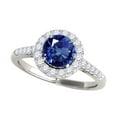 thumbnail image 1 of Aonejewelry 1.20 Ct. Halo Sapphire and Diamond Engagement Ring In 14k White Gold, 1 of 4